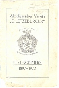 Deckblatt Festkommers 1922