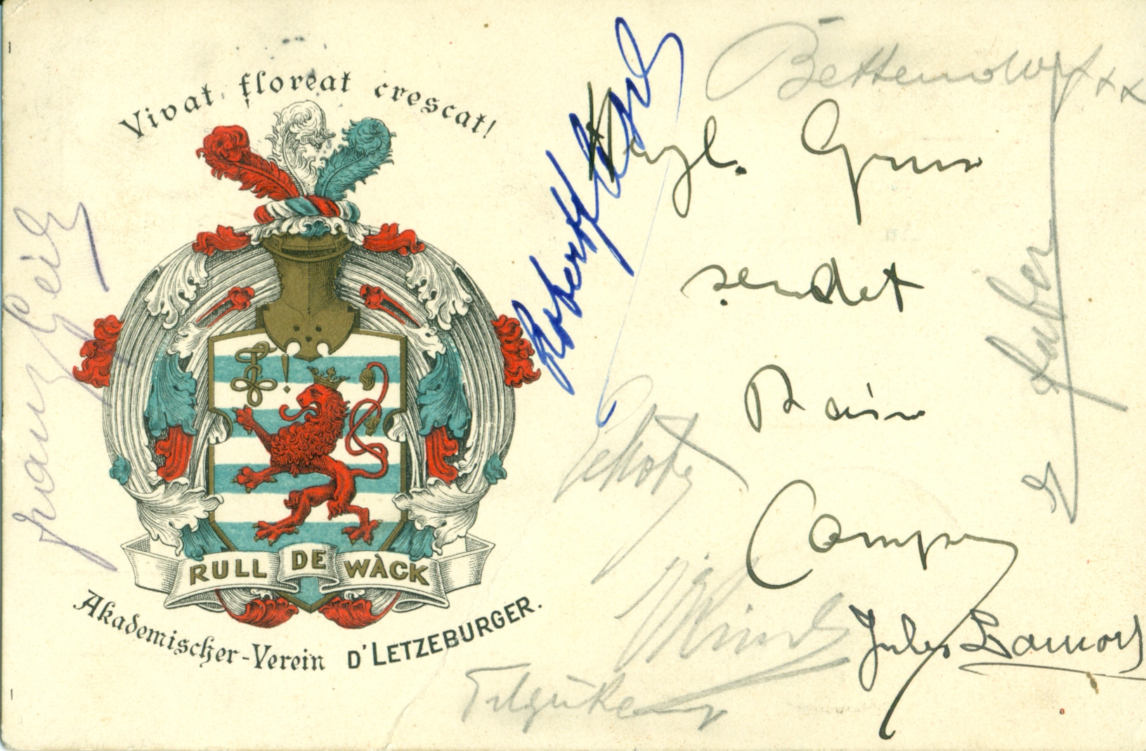 Postkaart vum AVL 1907 – Avers