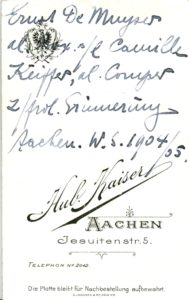 Ernst De Muyser al Boy, s/l Camille Keiffer, al. Comper z/frdl Erinnerung Aachen W.S. 1904/05