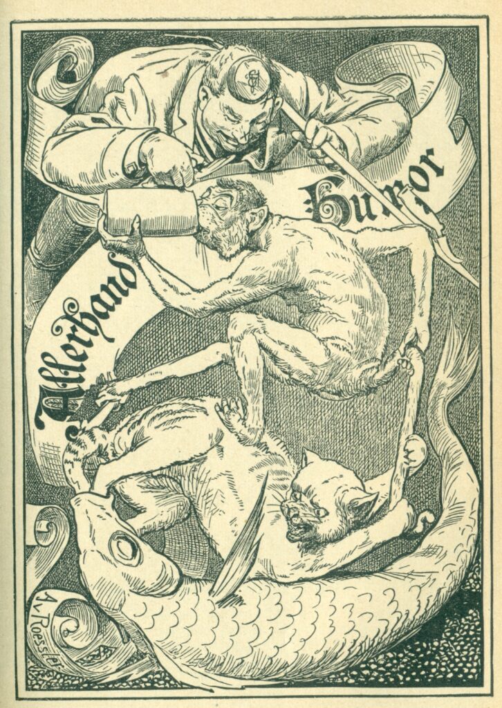 
Bild 7: Illustration aus dem Kommersbuch. Allegorie auf das übermässige Biertrinken.