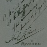 Handschriftliche Eintragung:C. Beissel al. Sipp s/l C. Keiffer al. Comper z/frdl Erinnerung Aachen, W/S 1904/05