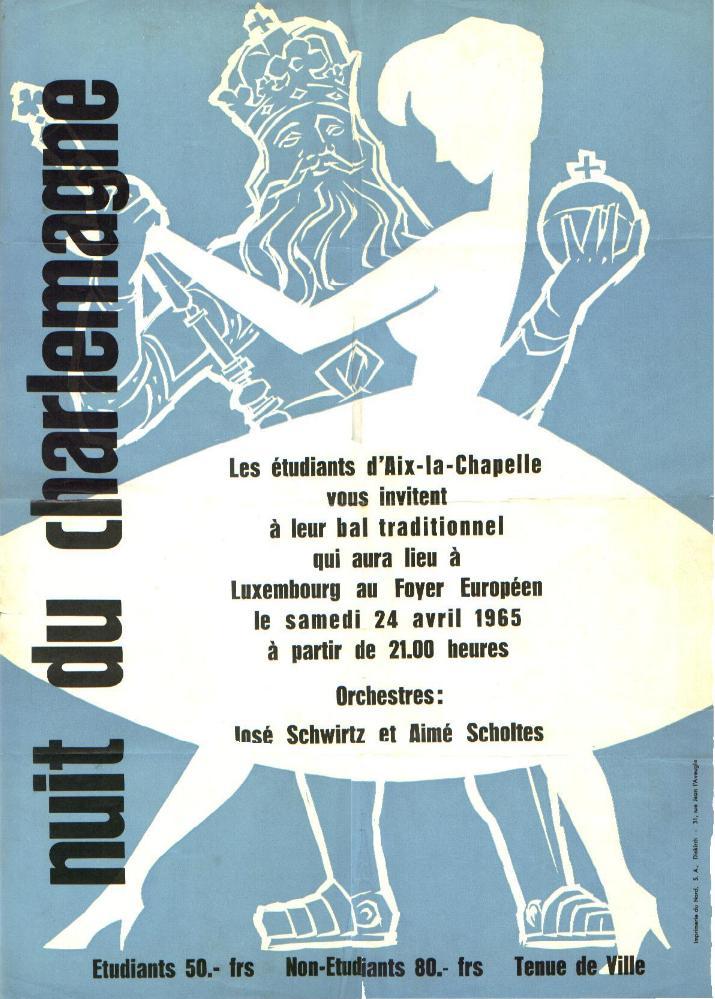 La nuit du Charlemagne – Plakat für Bal am 24 April 1965
