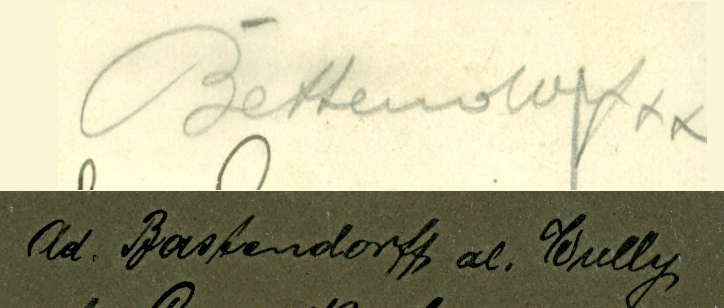 Zwei Unterschriften zum Vergleich 1907 und 1912 (Bastendorff, gesichert)
